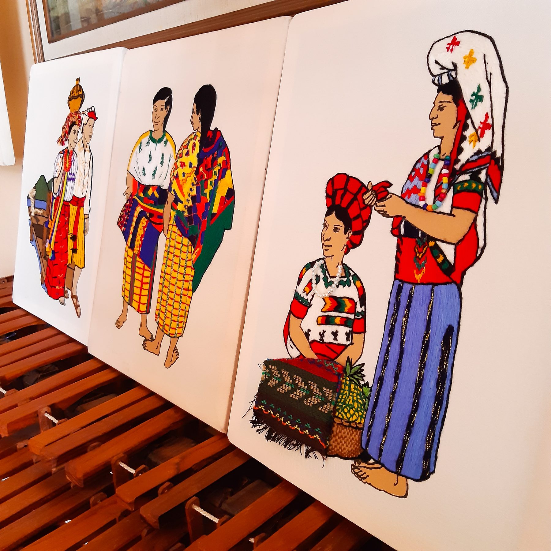 Obra inspirada en textiles guatemaltecos